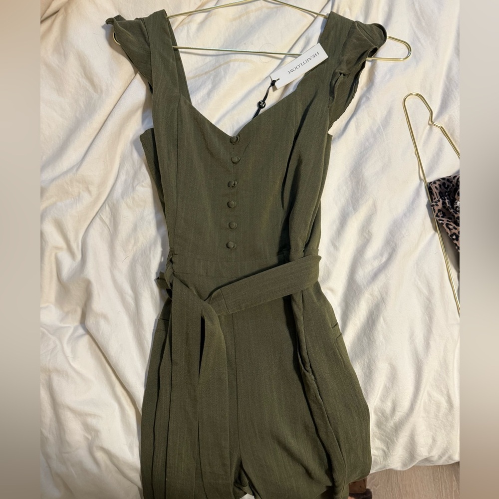 Heartloom Olive Jumpsuit XS